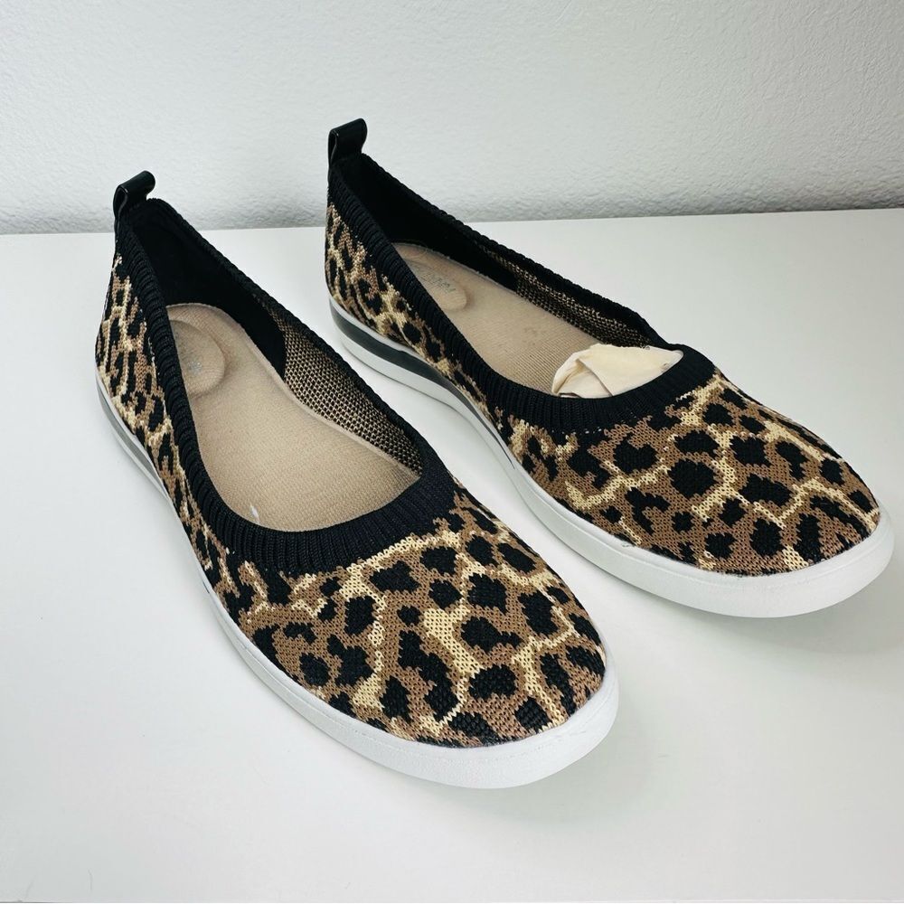 Aubrey Lynn Animal Print Knit Slip On Shoes Size 9‎